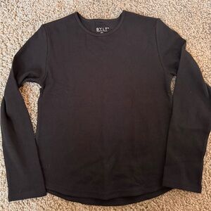 BYLT Basics Boys Long Sleeve Waffle Shirt Boys Size 12/13 Black